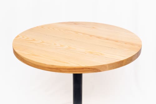 Reclaimed Ash Round Pedestal Table | Dining Table in Tables by Hoboken Wood Company