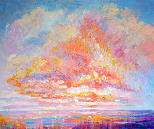 Beautiful Sunset Ocean Cloudscape Painting | Oil And Acrylic Painting in Paintings by Dorothy Fagan Fine Art: Joy's Garden