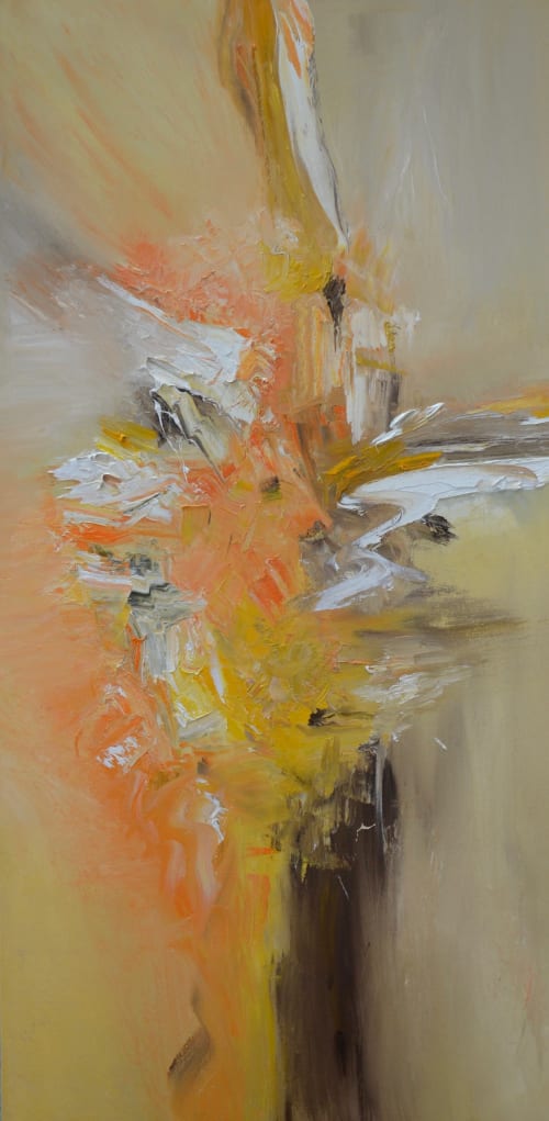 Uplifting Contemporary Oil Abstract | Oil And Acrylic Painting in Paintings by Strokes by Red - Red (Linda Harrison)
