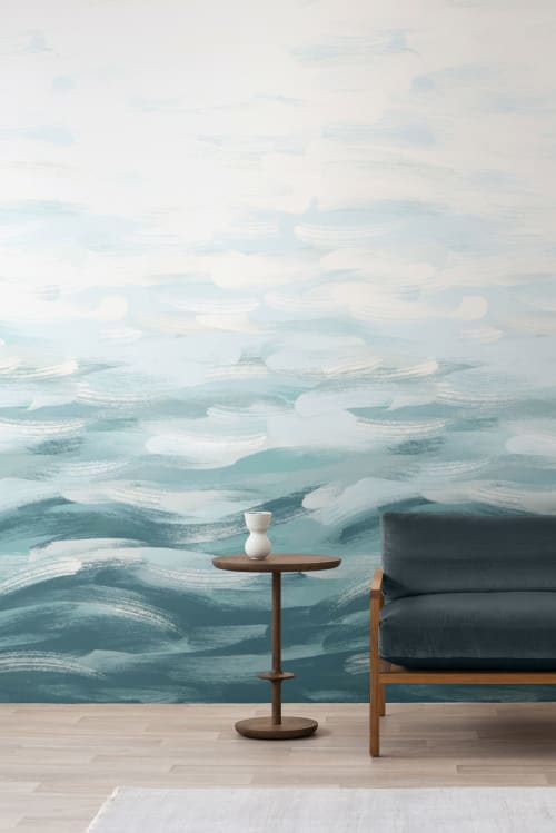 LA Colorscape Wallpaper - Seascape Mural - Turquoise | Wall Treatments by Emma Hayes