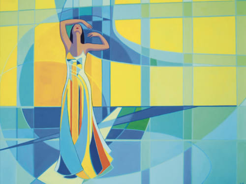 Title: Up. Original Oil Painting on Gallery Canvas | Oil And Acrylic Painting in Paintings by Judy Mayer-Grieve