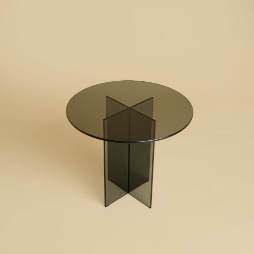 Smoked Glass Side Table - AMAMI by Lebanto | Tables by Lebanto