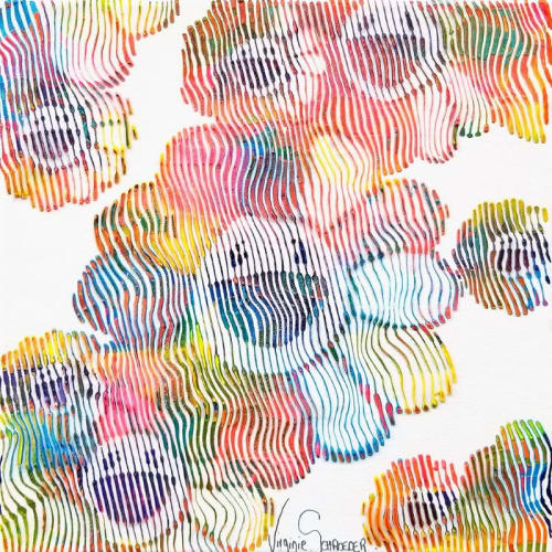 TRIBUTE TO MURAKAMI : THE SMILE FLOWER | Oil And Acrylic Painting in Paintings by Virginie SCHROEDER