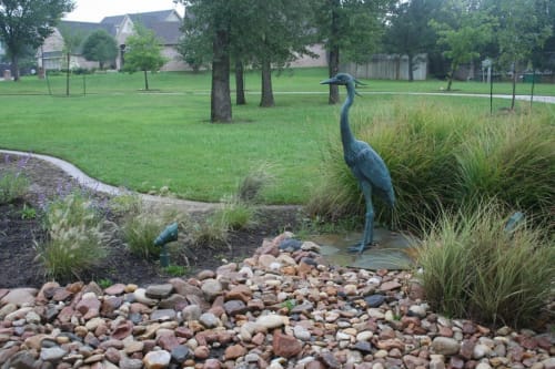 Great Blue Heron | Public Sculptures by Deran Wright | Founders Park in North Richland Hills