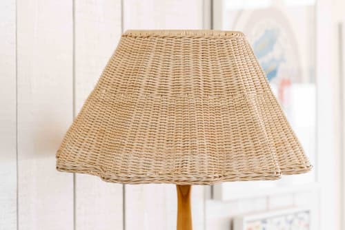Wave Rattan Lampshade (Large) | Lighting by Hastshilp