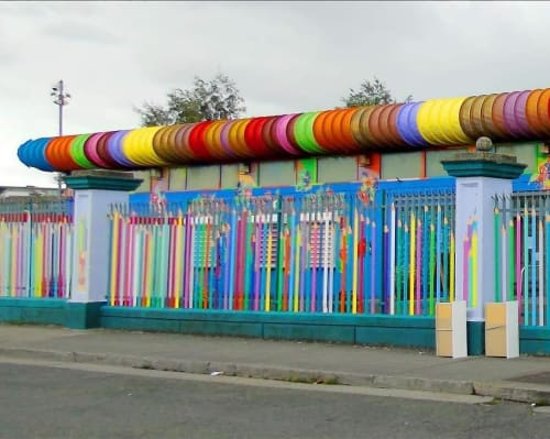 Rainbow Roof | Murals by Kevin Bohan Art | Cherry Orchard Community Centre in Dublin 10