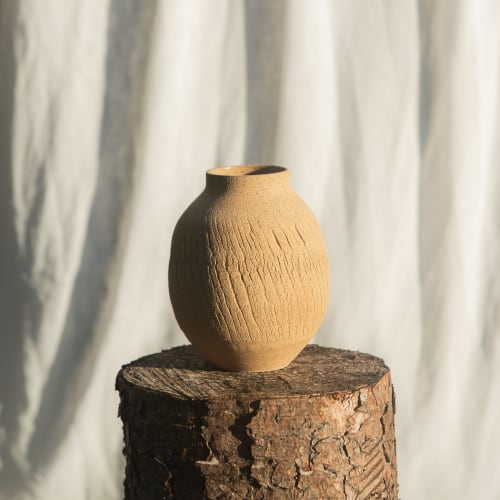 Distressed Sandstone Vessel No.3 | Vases & Vessels by Alex Roby Designs