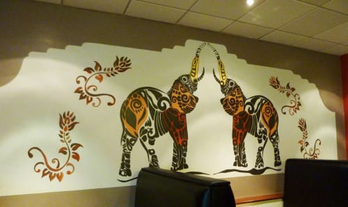 Indian Elephant Wall Mural | Murals by Joanna Perry Mural Artist UK | Lagan in Bolton