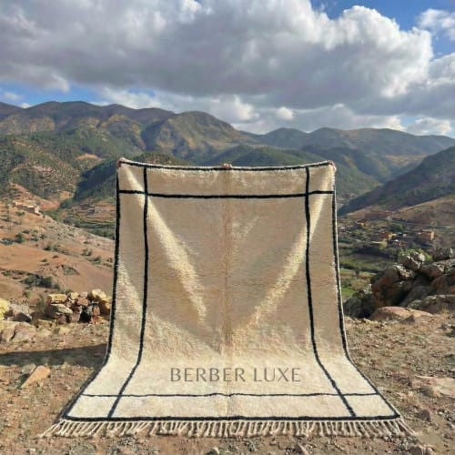 Burnt Red & Brown Geometric Wool Area Rug – Modern Moroccan | Rugs by Berber Luxe