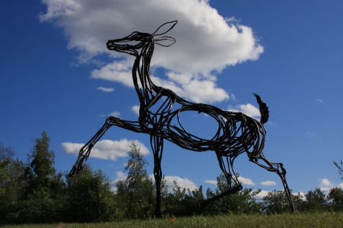 GLIMPSE: TEN WILDLIFE SCULPTURES | Public Sculptures by Wendy Klemperer Art Inc | Portland International Jetport in Portland