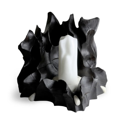 Wildrose Candle Holder — Wood & Marble | Gabor Gobi | Decorative Objects by Gabor Gobi