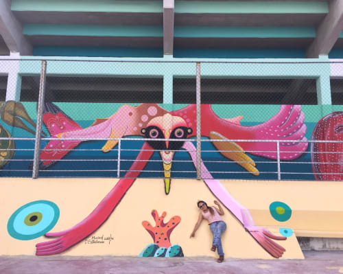 Guardian fantastico | Murals by Marisol D'Estrabeau | Alberca Olímpica in Cancún