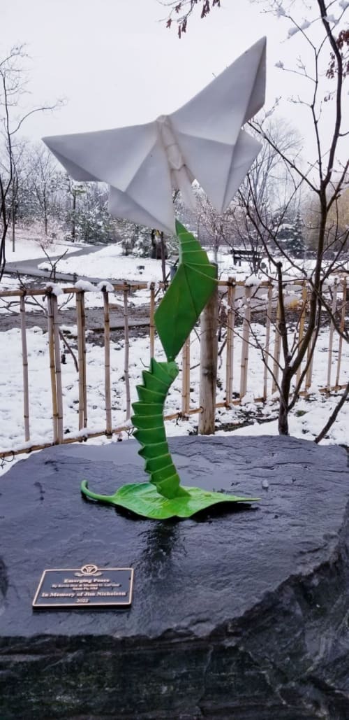 Emerging Peace | Public Sculptures by KevinBoxStudio | Wellfield Botanic Gardens in Elkhart
