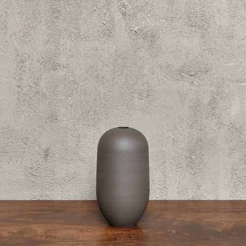 Black Large Rounded Vessel | Vases & Vessels by Luke Eastop | Blue Mountain School in London