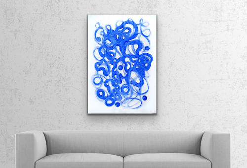 Levitation | 41x29 | Large Abstract Ultramarine | Paintings by Jacob von Sternberg Large Abstracts