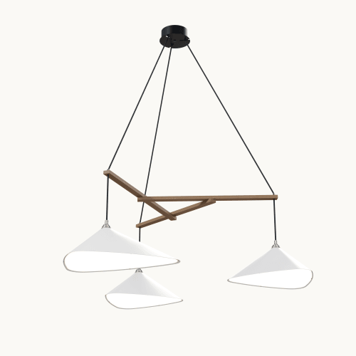 Emily Group of Three Pendant Light – White Semi-Matte | Chandeliers by MOSS Objects