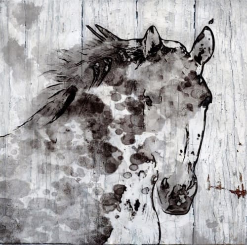 Winter Horse | Oil And Acrylic Painting in Paintings by Irena Orlov