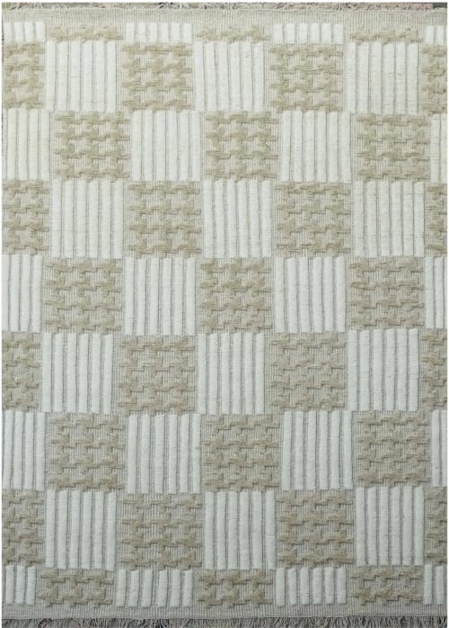Honey blocks handknotted rug | Decorative Objects by Shaheran Ansari