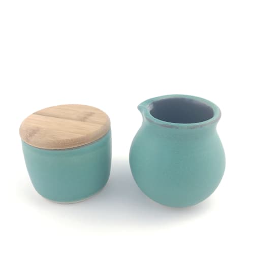 Cream And Sugar Set | Jar in Vessels & Containers by Tina Fossella Pottery