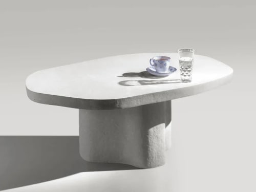 White Stone Coffee Table - Plinth Series in Bio Concrete | Tables by Donatas Žukauskas