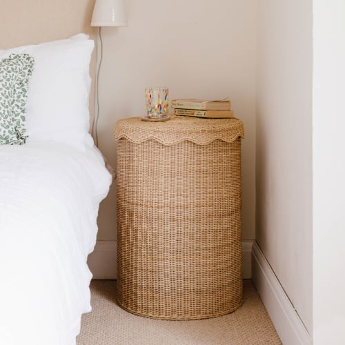 Amina Side Table/Laundry Basket | Tables by Hastshilp