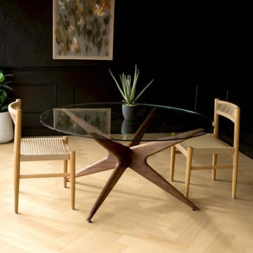 Stellar Round Glass Top Table | Dining Table in Tables by Louw Roets