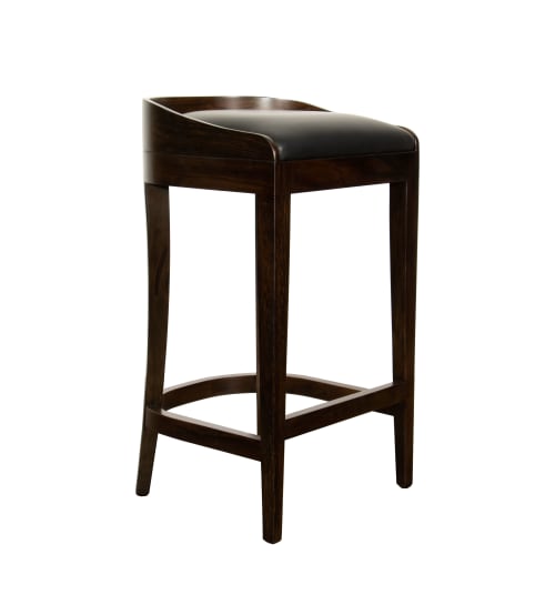 Contemporary Counter Stool in Wood and Leather by Costantini | Chairs by Costantini Design