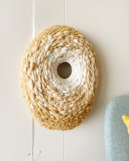 Summer Shades Round Woven Painting | Wall Hangings by Emily Nicolaides