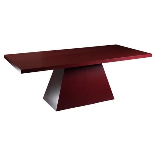Lacquer Brutal Deep Dark Red Dining Table | Tables by Aeterna Furniture