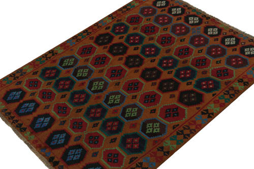 Rug & Kilim’s Baluch Tribal Rug in Rust Tones with Colorful | Area Rug in Rugs by Rug and Kilim
