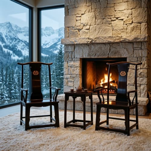 Legacy Imperial Official's Armchair Trio with Dragons Relief | Chairs by Dynasty Artisan