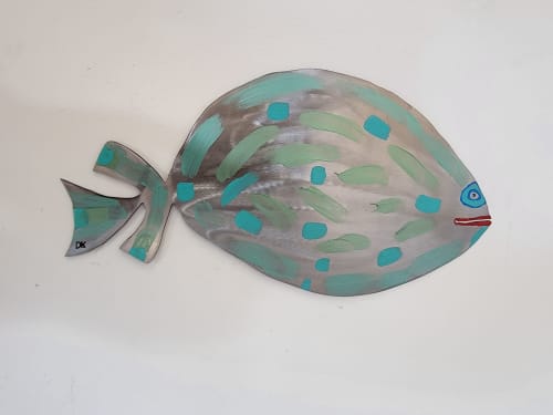 "George" Swimming fish. Sheet metal and acrylic paint. | Sculptures by Don Kenworthy