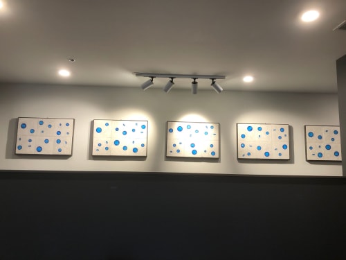 19 x 2 ft handmade wall tile sculpture | Wall Sculpture in Wall Hangings by Abstract Art by Jeff Pender | Sojourn Glenwood Place Apartments in Raleigh