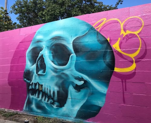 Blue skeleton | Street Murals by Ripes