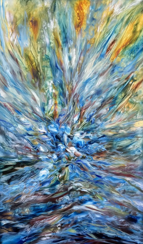 Water Reflections I | Oil And Acrylic Painting in Paintings by Kozyuk Gallery