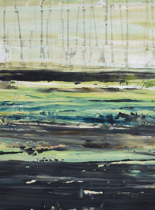 Poetic Grass 07 - Framed acrylic painting on matboard | Oil And Acrylic Painting in Paintings by Lisa Fine Art