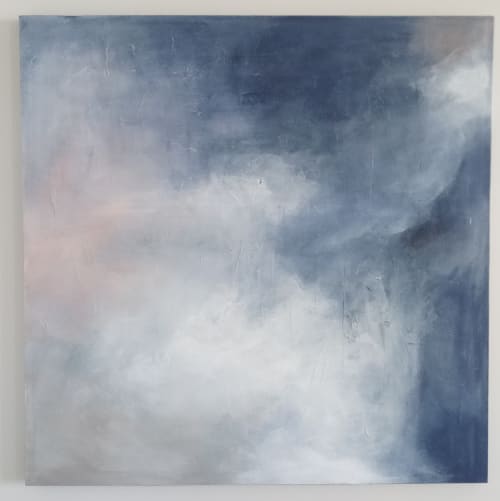 Cloudy I - Original Painting on Canvas 40"x40" | Oil And Acrylic Painting in Paintings by 330art