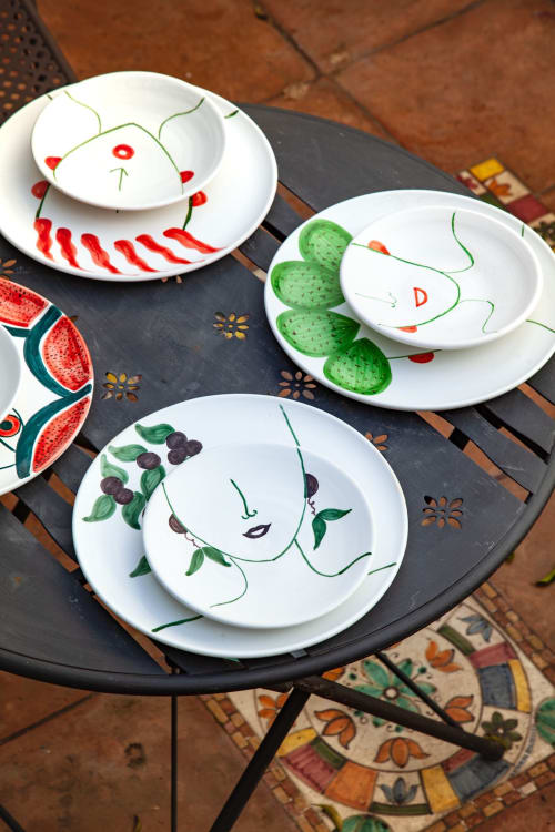 Oliva soup plate only decor | Ceramic Plates by Patrizia Italiano