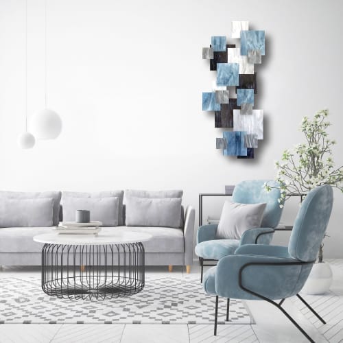 "Arctic" TTS Glass and Metal Wall Art Sculpture | Wall Sculpture in Wall Hangings by Karo Studios