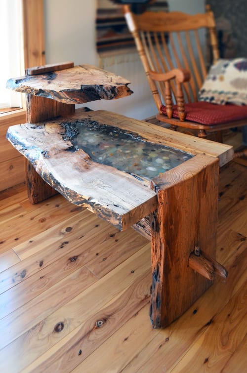 Live edge oak end table | Tables by Abodeacious