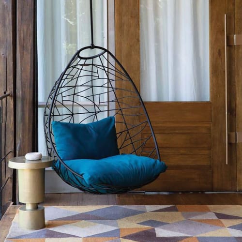 Nest Egg - Twig Pattern - Black | Swing Chair in Chairs by Studio Stirling | Singita Sweni Lodge in Kruger Park