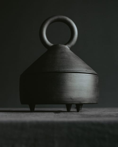 Tall Serving Bowl with Lid Guculia. Shadow | Serveware by Creating Comfort Lab