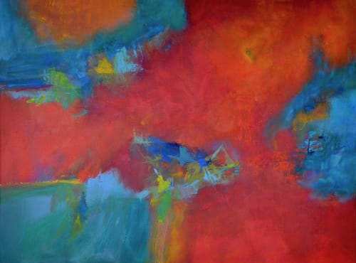Escaping Time - Contemporary Abstract | Oil And Acrylic Painting in Paintings by Strokes by Red - Red (Linda Harrison)
