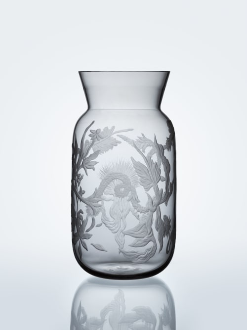 Floral engraved vase | Vases & Vessels by Eliška Monsportová