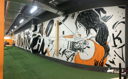 Indoor Mural | Murals by Whatisadam | U N I Training in Montréal