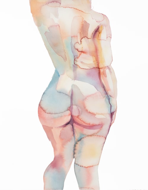 Nude No. 121 : Original Watercolor Painting | Paintings by Elizabeth Becker