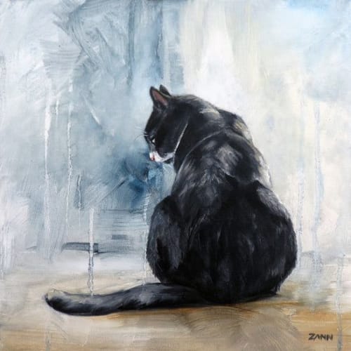 Complaints About the Weather | Oil And Acrylic Painting in Paintings by Paws By Zann Pet Portraits
