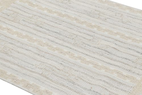 Rug & Kilim’s Scandinavian Rug in Cream, White and Blue | Area Rug in Rugs by Rug and Kilim