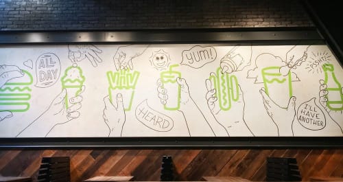 Happy Hand Land Shake Shack Mural | Murals by Jesse Hora | West Loop in Chicago