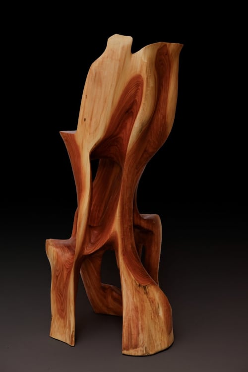 Mahka - High Wooden Bar Chair, Original Design 1/1 | Bar Stool in Chairs by Logniture